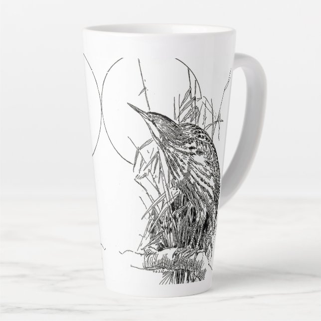 Vogelarten von Bittern Heron Wildtiere Latte Tasse (Rechte Ecke)
