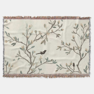 Vogelast Wasserfarbe Beige Naturmalerei Decke