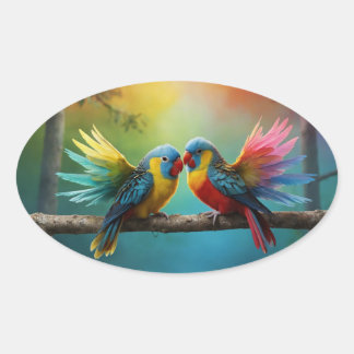 Vogelaufkleber Ovaler Aufkleber