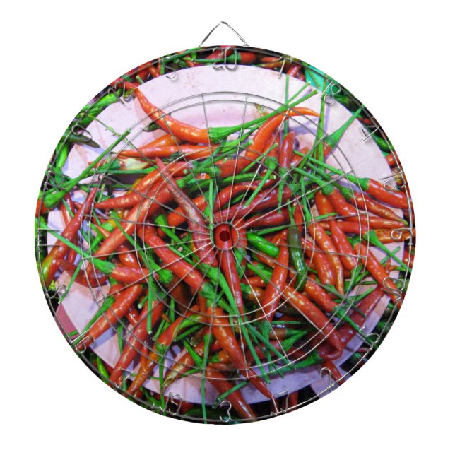 Vogelaugen-Chili-Paprikaschoten Dartscheibe (vorne)
