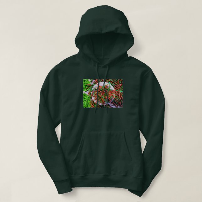 Vogelaugen-Chili-Paprikaschoten Hoodie (Design vorne)