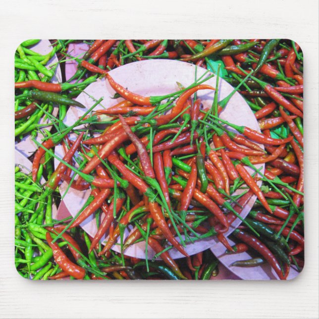 Vogelaugen-Chili-Paprikaschoten Mousepad (Vorne)