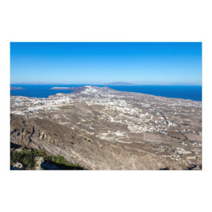 Vogelaugenblick auf Santorini Island, Griechenland Fotodruck