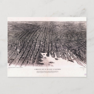 Vogelaugenblick von Baltimore, Maryland (1912) Postkarte
