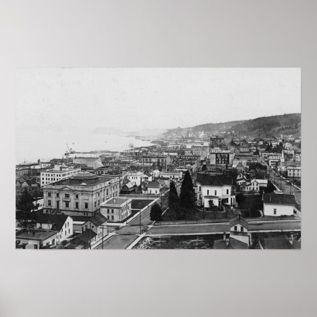 Vogelaugensicht von Astoria, ODER Fotografie Poster (Vorne)