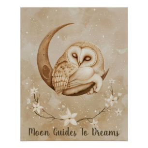 Vogelbaby auf dem Mond Poster
