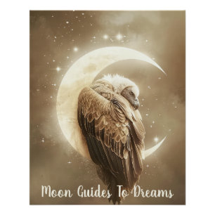 Vogelbaby auf dem Mond Poster