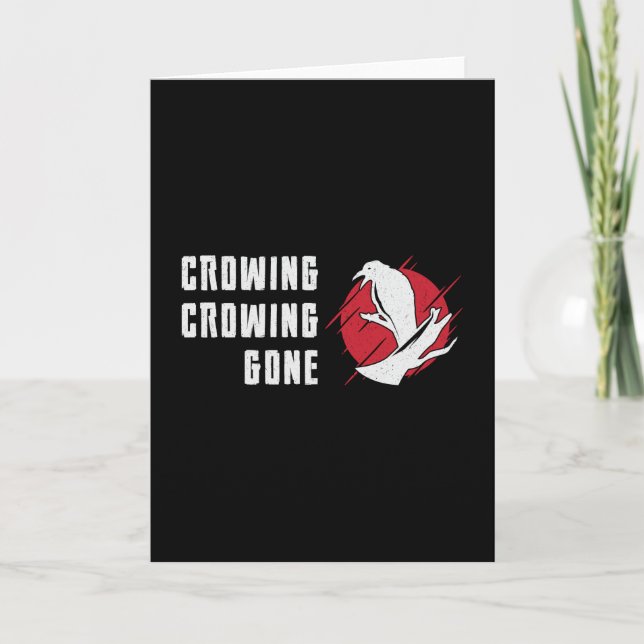 Vogelbeobachter beim Crowing Crowing Gone Bird Wat Karte (Vorderseite)