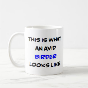 Vogelbeobachter, eifrig kaffeetasse