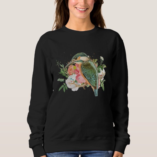 Vogelbeobachter Hummingbird und Blume Sweatshirt (Vorderseite)