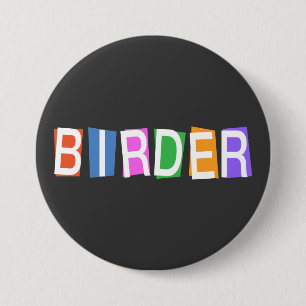 Vogelbeobachter im Retro-Stil Button