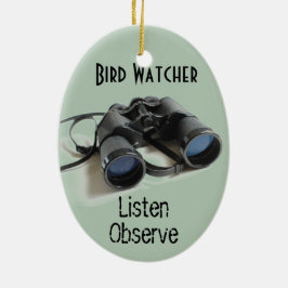 Vogelbeobachter Keramik Ornament