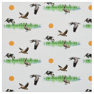Vogelbeobachter-Pelikane Stoff