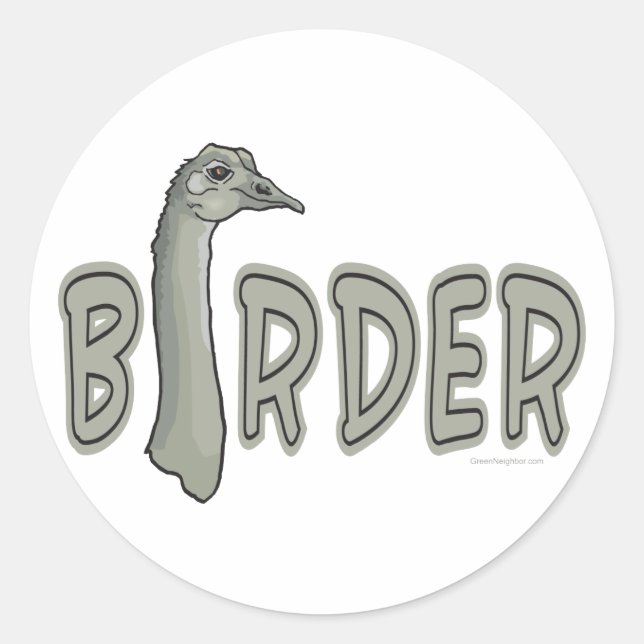 Vogelbeobachter Runder Aufkleber (Vorderseite)