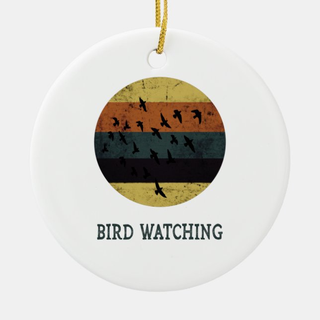 Vogelbeobachtung Keramik Ornament (Vorne)