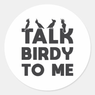 Vogelbeobachtung Retro Talk Birdy To Me Vögel Runder Aufkleber