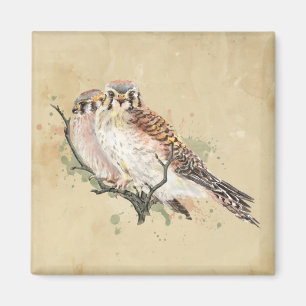 Vogelbeobachtung Watercolor Magnet
