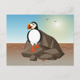 Vogelbild - Der Puffin als Küstenvogel Postkarte