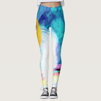 Vogelblau-Wolke abstrakter Stern Leggings