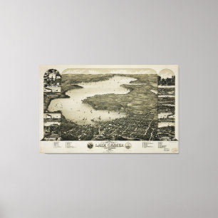 Vogelblick auf den Genfersee, Wisconsin (1882) Leinwanddruck