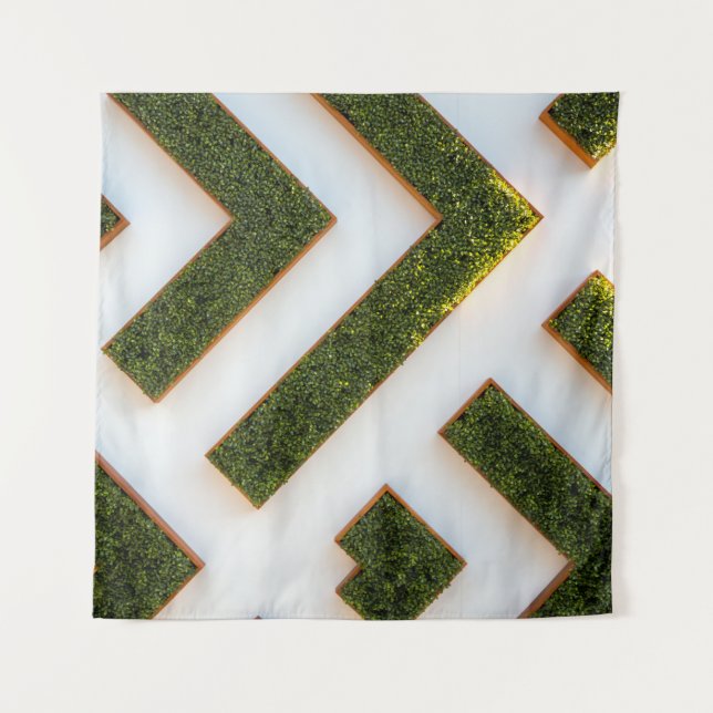 Vogelblick auf den Labyrinth-Garten Wandteppich (Vorderseite)