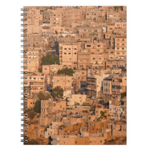 Vogelblick auf die arabische Stadt. Amman. Jordani Notizblock