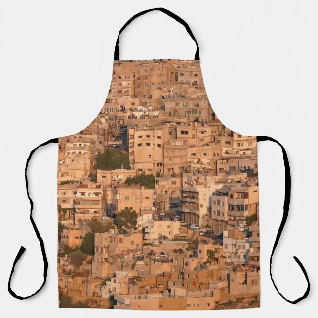 Vogelblick auf die arabische Stadt. Amman. Jordani Schürze (Vorderseite)