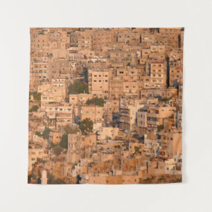 Vogelblick auf die arabische Stadt. Amman. Jordani Wandteppich