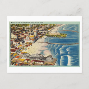 Vogelblick auf Long Beach, Kalifornien, Vintag Postkarte