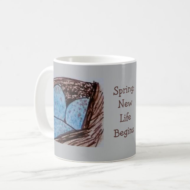 Vogeleier - Der Frühling bringt neues Leben Kaffeetasse (Vorderseite Links)
