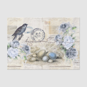 Vogeleier Vintages Blumenzapier Seidenpapier