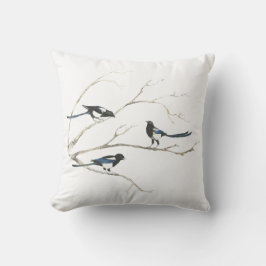 Vogelfamilie Magpie Kissen