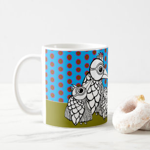 Vogelfamilie & Polka Dots Kaffeetasse