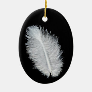 Vogelfeder Keramik Ornament