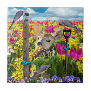 Vogelfeld von Blume Fliese