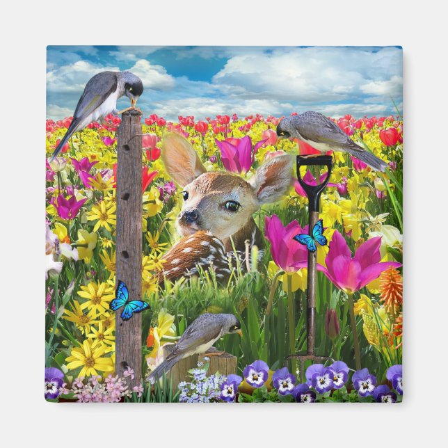 Vogelfeld von Blume Magnet (Vorne)