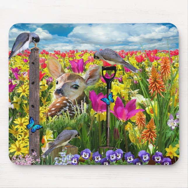 Vogelfeld von Blume Mousepad (Vorne)