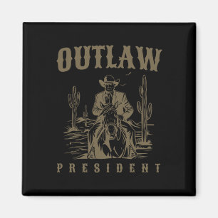 Vogelfreier Präsident Trump Cowboy Trump Verurteil Magnet