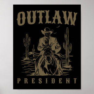 Vogelfreier Präsident Trump Cowboy Trump Verurteil Poster
