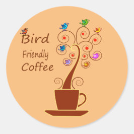 Vogelfreundlicher Kaffee Runder Aufkleber