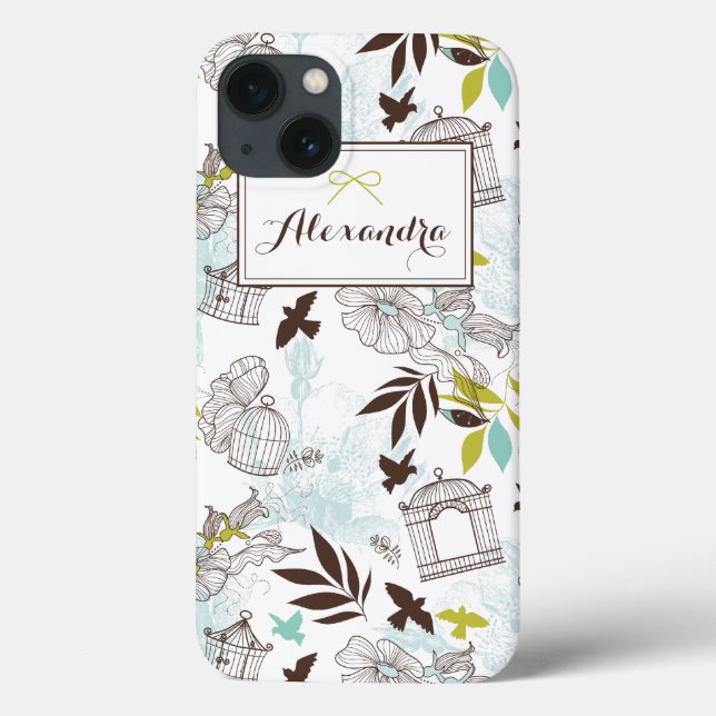 Vogelfutterhäuschen-Muster personalisierte iPad Mi Case-Mate iPhone Hülle (Rückseite)