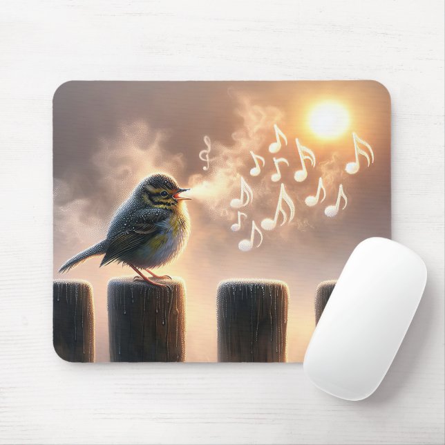 Vogelgesang in der Morgensonne Mousepad (Mit Mouse)