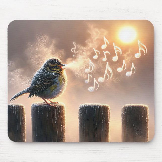Vogelgesang in der Morgensonne Mousepad (Vorne)
