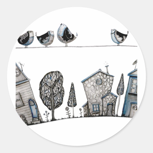 Vogelgesang Runder Aufkleber (Vorderseite)