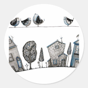 Vogelgesang Runder Aufkleber