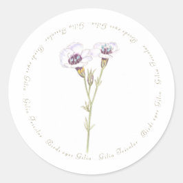 Vogelgesicht-Gilia-Aquarell Runder Aufkleber