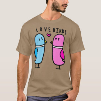 Vogelgezwitscher in Rosa und Blau der Liebe T-Shirt