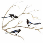 Vogelgezwitscher, Wildtiere, Natur, Ornamente Freistehende Fotoskulptur<br><div class="desc">Wenn Sie ein Vogelliebhaber sind,  brauchen Sie dieses Ornament der schönen Magpie in einer Familie auf einem Baum . Eine tolle Geschenkidee für die Natur,  die Wildnis oder den Vogelliebhaber.</div>