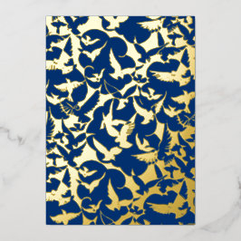 Vogelgrippe in Navy Blue Folien Feiertagskarte