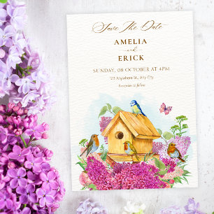 Vogelhaus Blumenhochzeit Save The Date